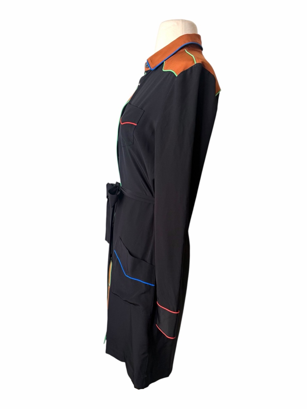 COACH New with Tags SOLID SILK BlACK SHIRT DRESS. Size 2. - Picture 10 of 15